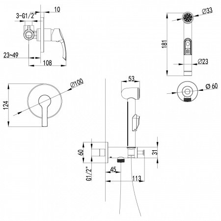 Смеситель для биде Lemark Plus Strike LM1119C хром