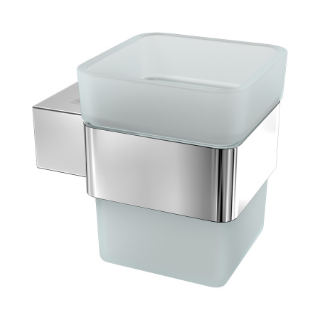 Стакан для зубных щёток Lemark SMOOTH LINE 9731013 с держателем, хром