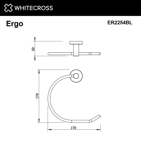 Полотенцедержатель кольцо WHITECROSS Ergo ER2254BL (черный мат)