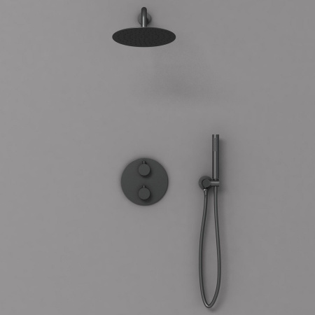 Встраиваемая душевая система с термостатом Vincea VSFW-101TMB черный матовый