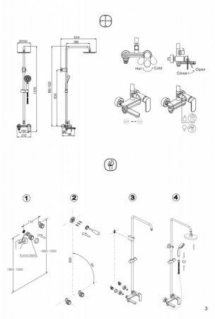 Душевая стойка Bravat Opal R F6125183CP-A2-RUS хром