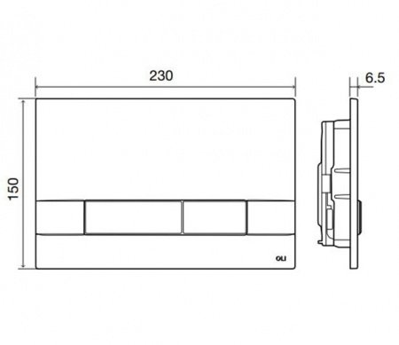 Кнопка смыва для унитазов OLI Pure 148303 черный матовый