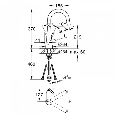 Смеситель для кухни Grohe Zedra 32296SD0 нержавеющая сталь