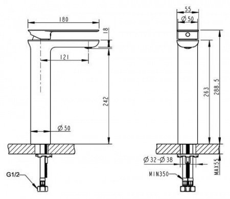 Смеситель для биде Bravat Gina F365104C-ENG хром