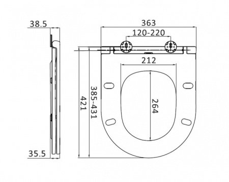 Сиденье для унитаза AM PM Spirit V2.0 C707857WH с микролифтом