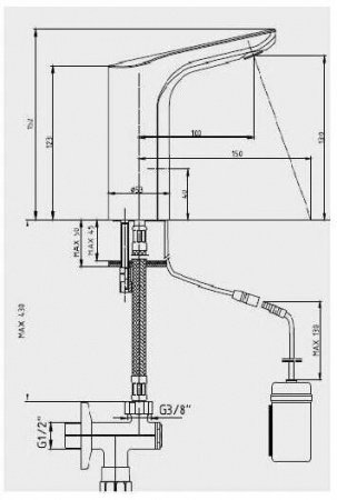 Смеситель для раковины E.C.A Luna 108108051EX хром
