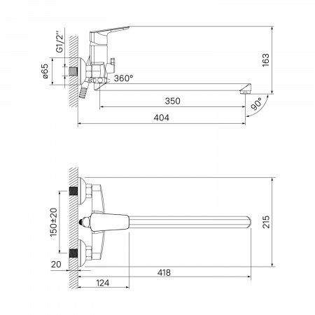 Смеситель для ванны с душем IDDIS Vibe VIBSBL2i10WA хром глянцевый