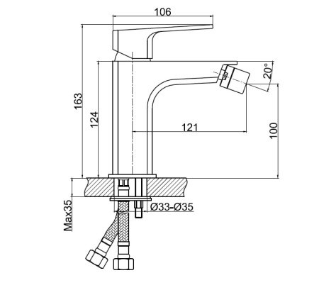 Смеситель для биде Cersanit WISLA 63058 хром