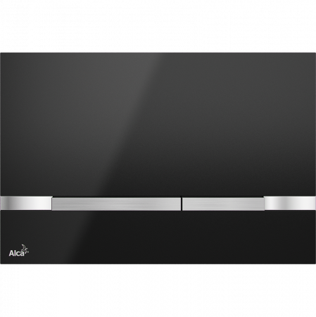 Кнопка смыва AlcaPlast Flat STRIPE-BLACK черный