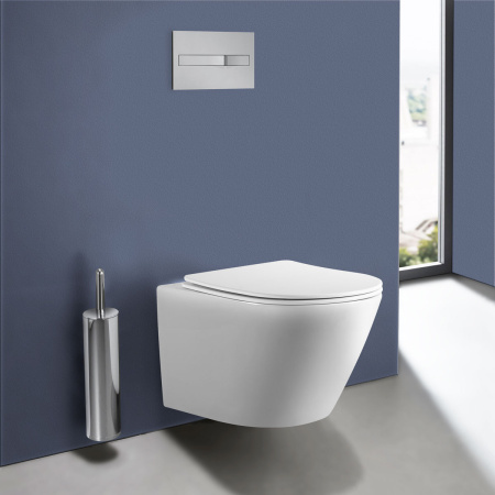 Унитаз подвесной безободковый Vincea One VT1-29 белый, с сиденьем микролифт