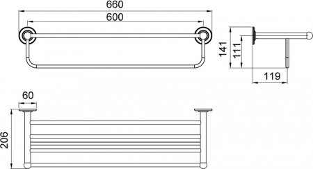 Полка для полотенец Timo Nelson 160058/02 antique Бронза