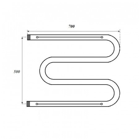 Полотенцесушитель водяной Point PN38557P 500x700 М-образный с полкой, хром