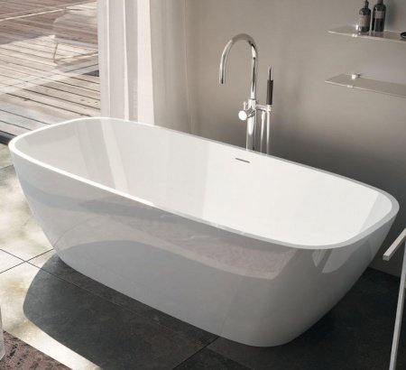 Ванна отдельностоящая Gruppo Treesse Brio 170 иск. камень, белый глянцевый