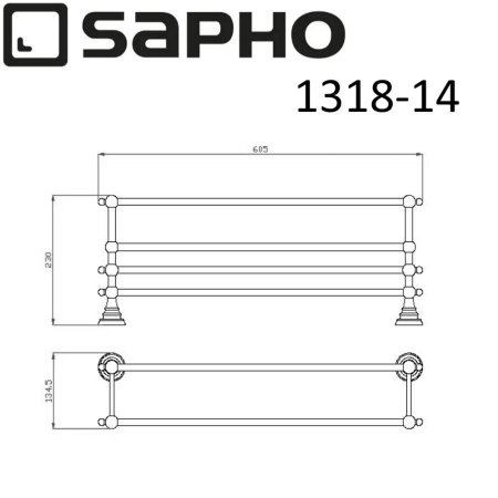 Полотенцедержатель Sapho DIAMOND 1318-14 бронза