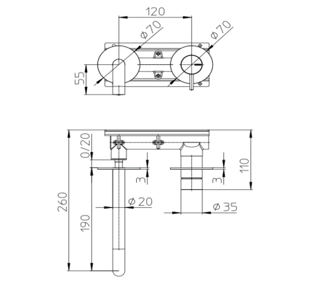 Смеситель для раковины Bossini Nobu INZ206.075 матовая нерж. сталь