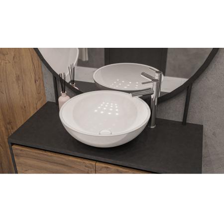 Умывальник WHITECROSS Cornelian D=43 (белый глянец) иск. камень