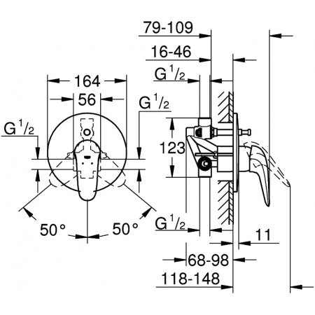 Смеситель для ванны Grohe Eurostyle 23730003 хром