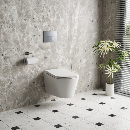 Унитаз подвесной D&K Bamberg DT1556516 белый, с сиденьем микролифт