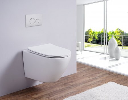 Унитаз подвесной Esbano AMAPOLA белый, с сиденьем микролифт