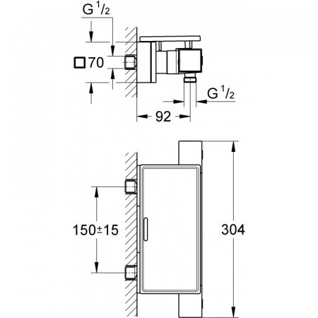 Термостат для ванны с душем Grohe Grohtherm Cube 34491000 хром