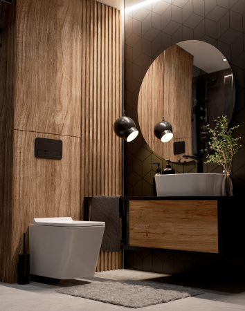 Унитаз подвесной безободковый AQUAme AQM2004 белый, с сиденьем микролифт