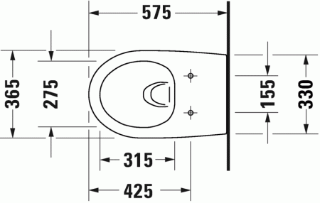 Комплект Duravit Architec 45720900A1: унитаз подвесной 575х365 мм, 257209 + сиденье с микролифтом 006969, цвет белый