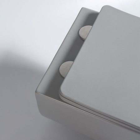 Унитаз подвесной безободковый Vincea Evo VT1-34SMG серый матовый, с сиденьем микролифт