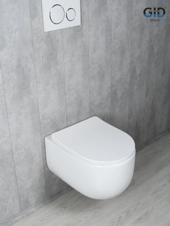 Унитаз подвесной безободковый GID Tr2133TF белый с сиденьем микролифт