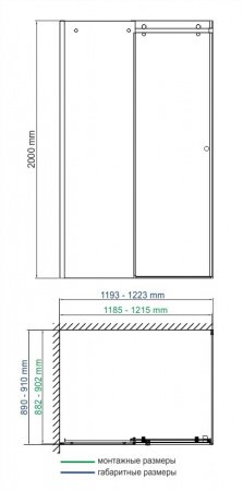 Душевой угол WasserKraft Vils 56R07 120x90x200, профиль хром, стекло прозрачное