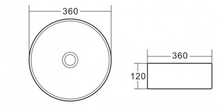 Раковина накладная 36см BelBagno BB1357 белый