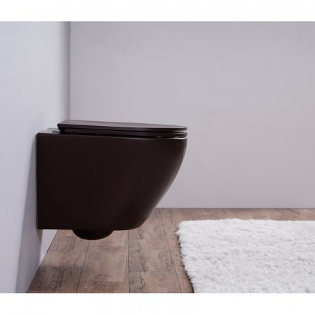 Унитаз подвесной Esbano AZALEA коричневый матовый, с сиденьем микролифт