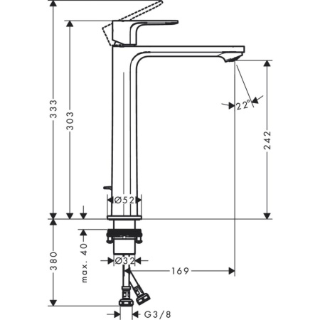 Смеситель для раковины Hansgrohe Rebris S CoolStart 72580000 хром
