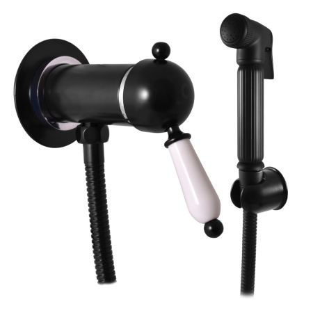 Гигиенический душ со смесителем Rav Slezak LABE L547/1CMATC, черный/хром