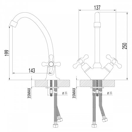 Смеситель для кухни Lemark Standard LM2104C хром