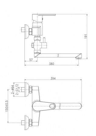 Смеситель для ванны универскальный Cersanit CARI 63028 хром