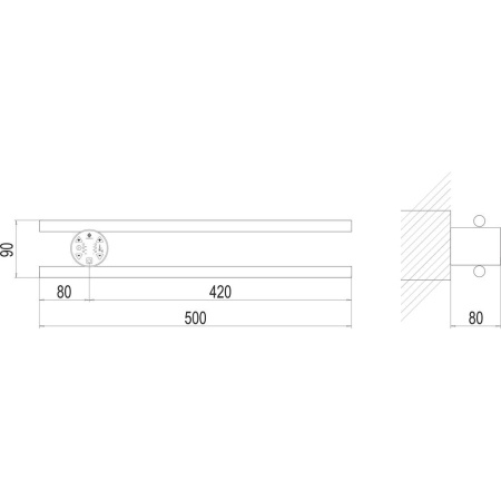 Полотенцесушитель электрический Terminus Полка П2 КРУГ 50х90