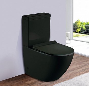 Унитаз напольный Esbano RIPOLL-С черный матовый, с сиденьем микролифт