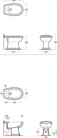 Биде напольное Simas Arcade AR 833 с 1 отв.