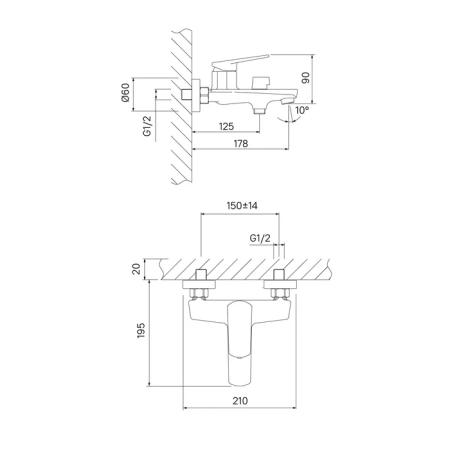Смеситель IDDIS для ванны Esper ESPSB00i02WA хром