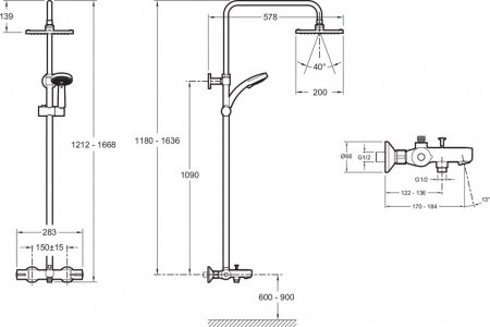Душевая стойка Jacob Delafon July E78192-CP