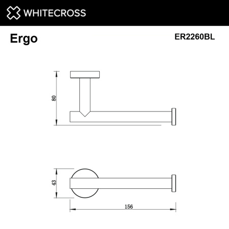 Держатель туалетной бумаги WHITECROSS Ergo ER2260BL (черный мат)