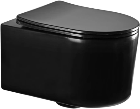 Унитаз подвесной Aquatek Мия AQ2004-MB черный матовый, с сиденьем Soft Close