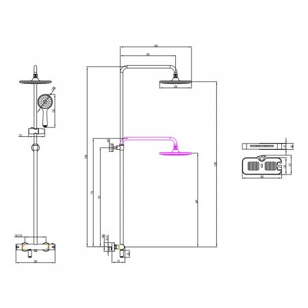 Душевая стойка Lemark Yeti LM7010C хром
