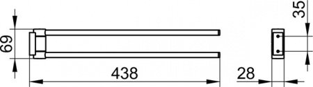 Полотенцедержатель поворотный 43см Keuco Plan 14918370000 черный матовый