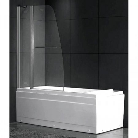 Шторка на ванну Gemy New Rockcoco 100х140 профиль Хром стекло прозрачное