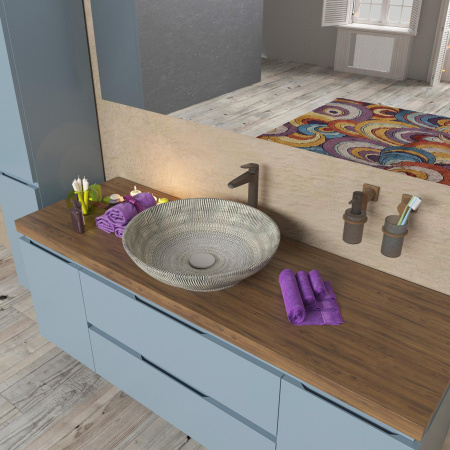 Раковина накладная 42см Point Артемида PN43152GM серый матовый