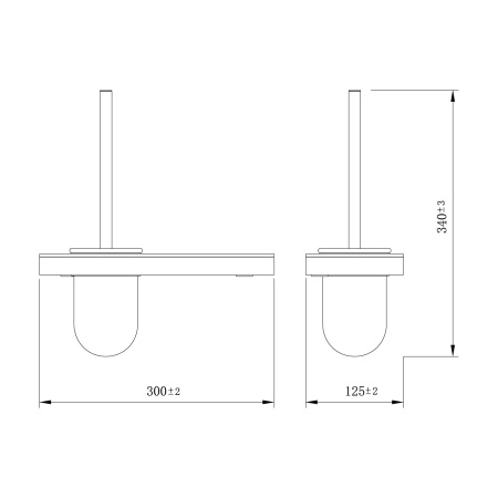 Ёршик для унитаза Lemark GLASS LINE 9761031 с держателем и полкой, хром/белое стекло
