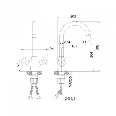 Смеситель для кухни IDDIS Acros ACRSB00i05 хром глянцевый