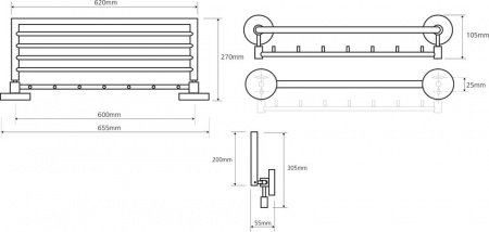 Полка для полотенец Bemeta Omega 104205162 Глянец