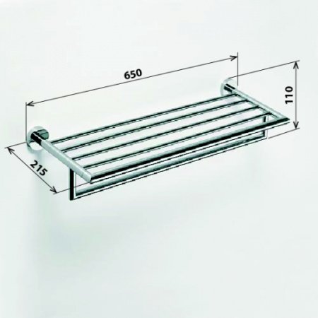 Полка для полотенец Bemeta Omega 104205072 Глянец